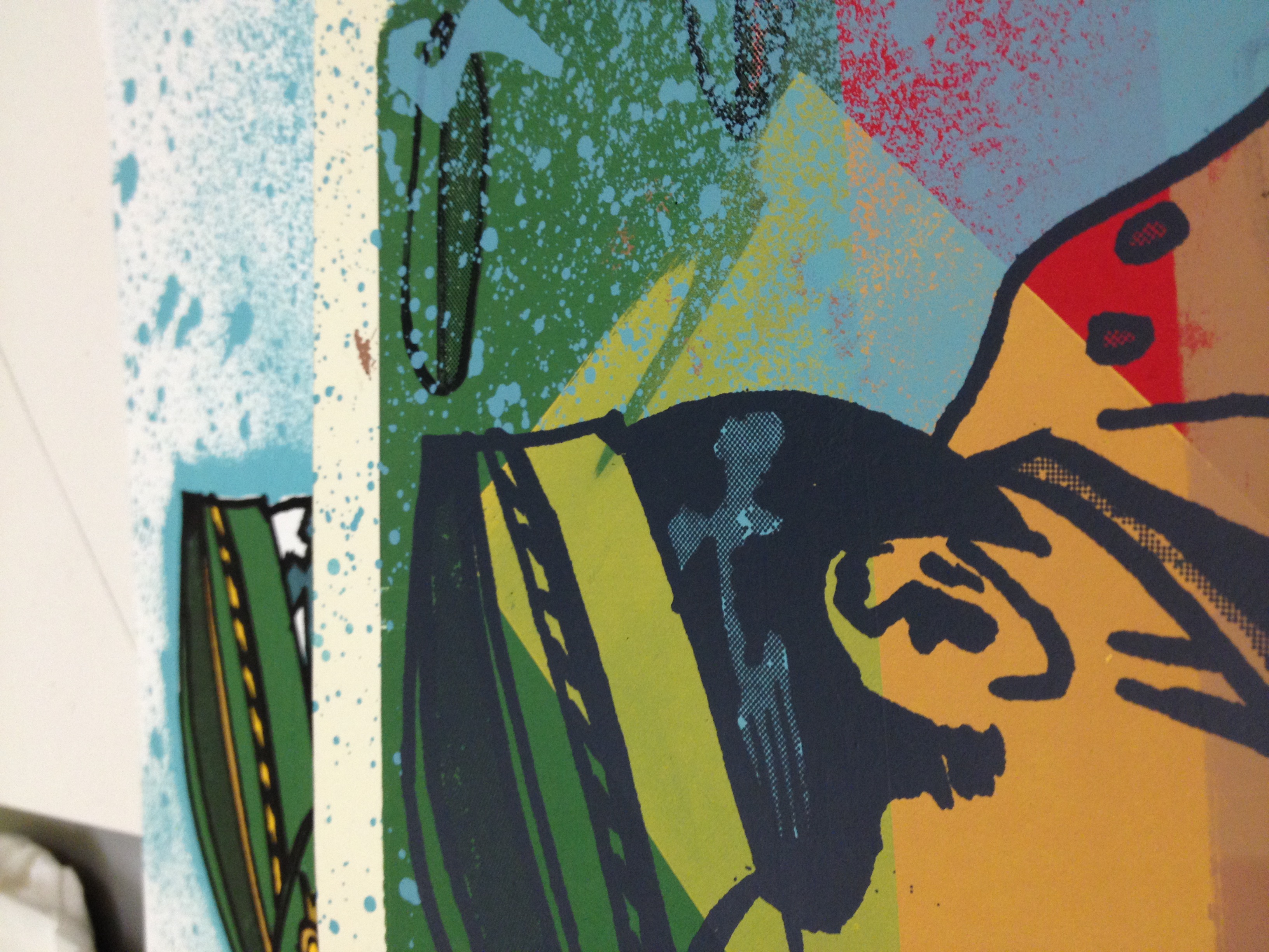 Dettaglio stampa serigrafica colorata