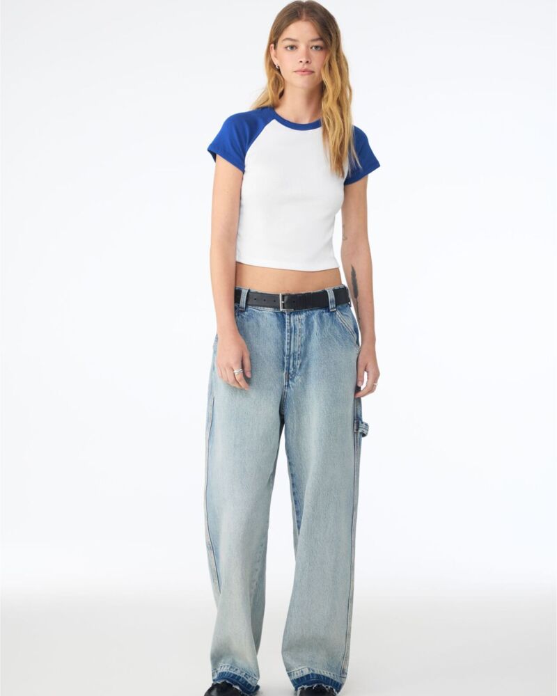 Women's Micro Rib Raglan Baby Tee Thumbnail