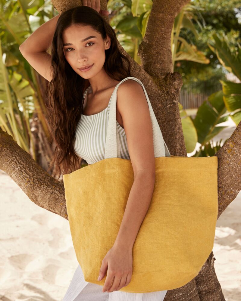 Soft Washed Jute Beach Bag Thumbnail