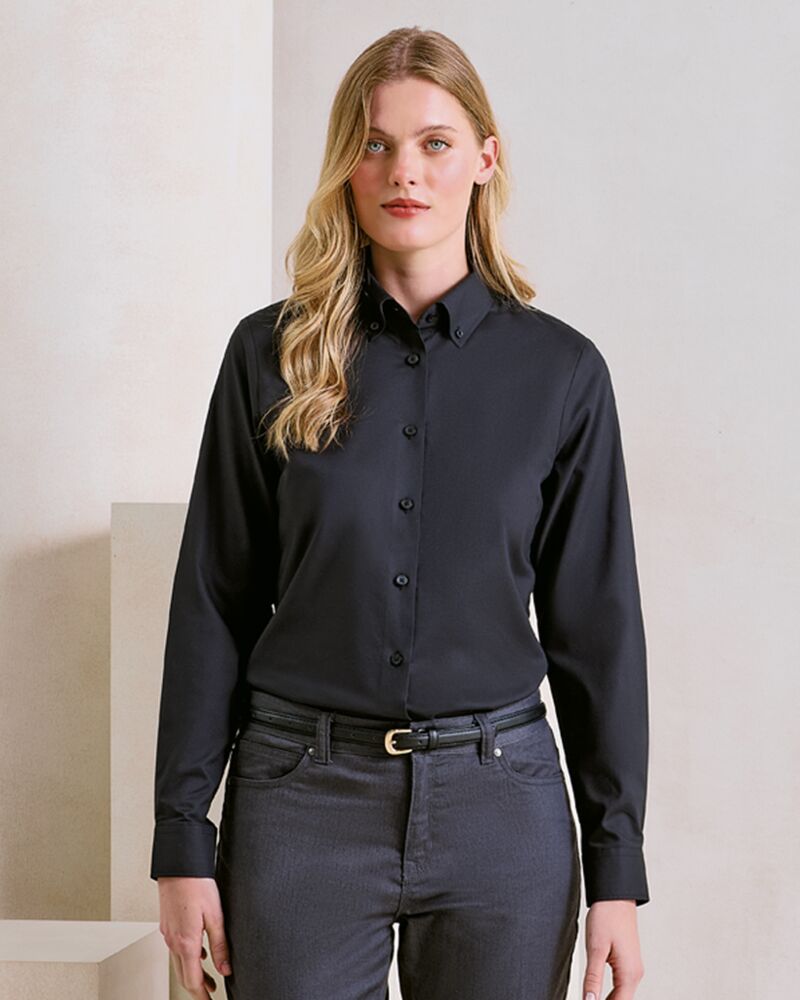 Premier Ladies Supreme Long Sleeve Oxford Shirt Thumbnail