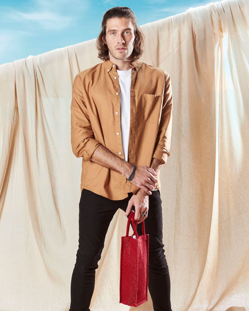 Shimmer Jute Bottle Bag Thumbnail