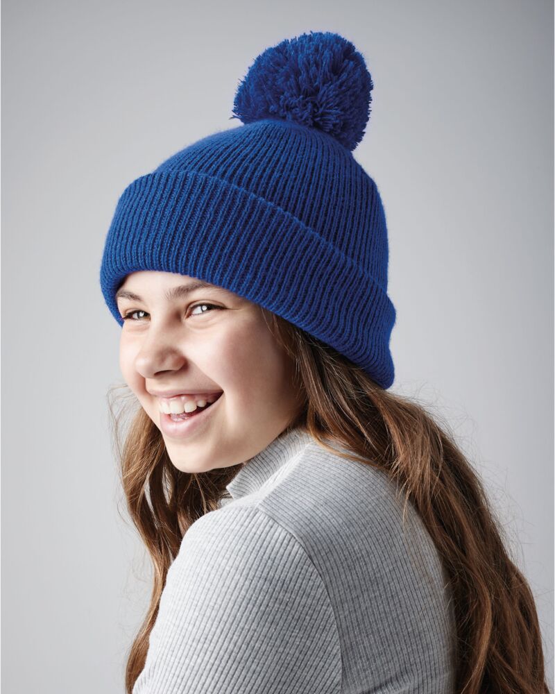 Junior Reflective Bobble Beanie Thumbnail