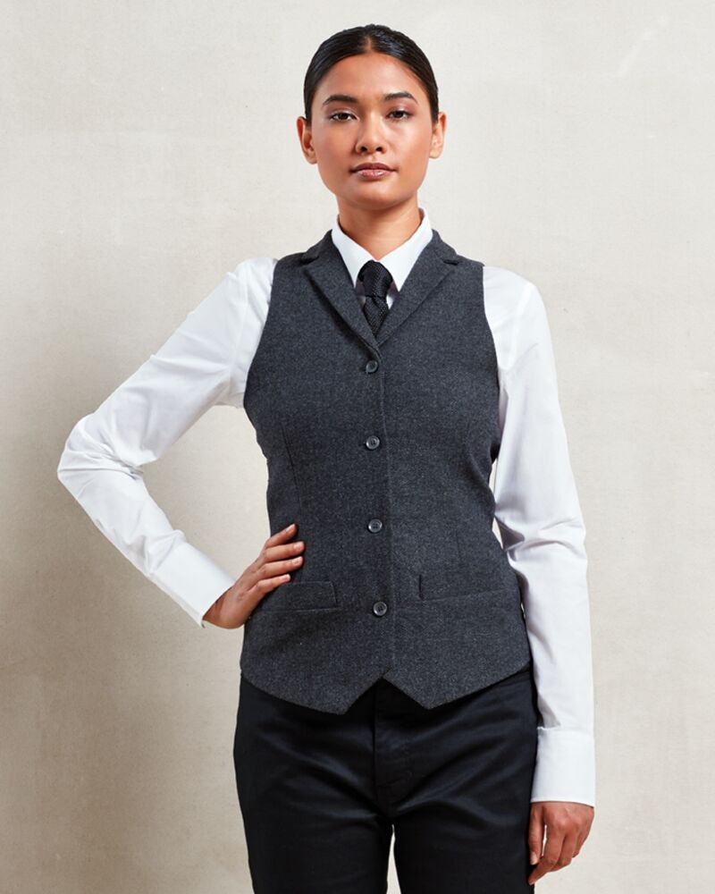 Premier Ladies Herringbone Waistcoat Thumbnail