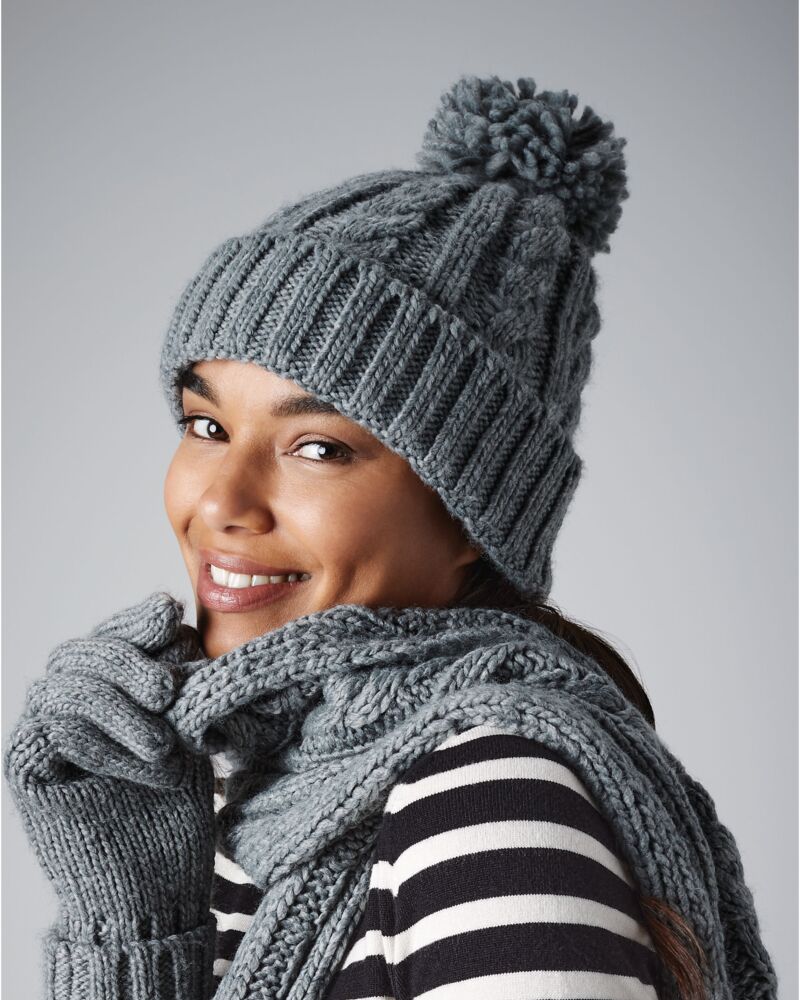 Cable Knit Melange Beanie Thumbnail