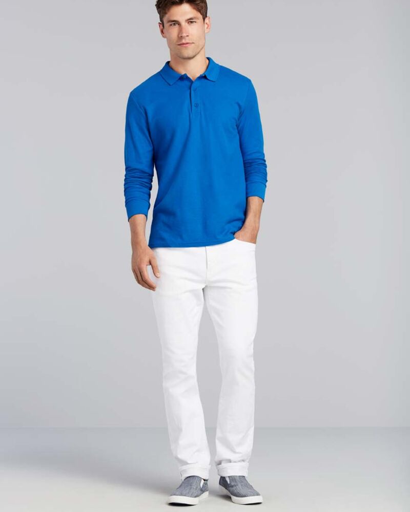 Polo Premium Cotton doppio piquè maniche lunghe Thumbnail