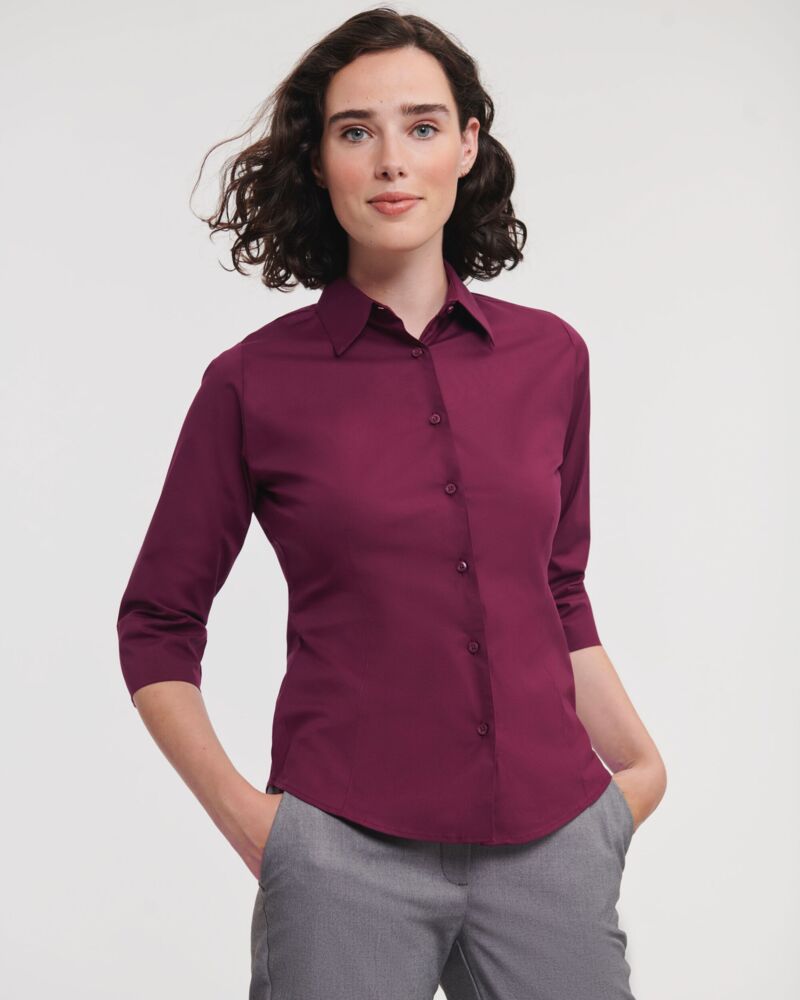 Ladies' 3/4 Sleeve Easy Care Fitted Shirt Thumbnail