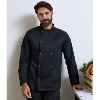 Premier Unisex Long Sleeve Stud Front Chef's Jacket Thumbnail