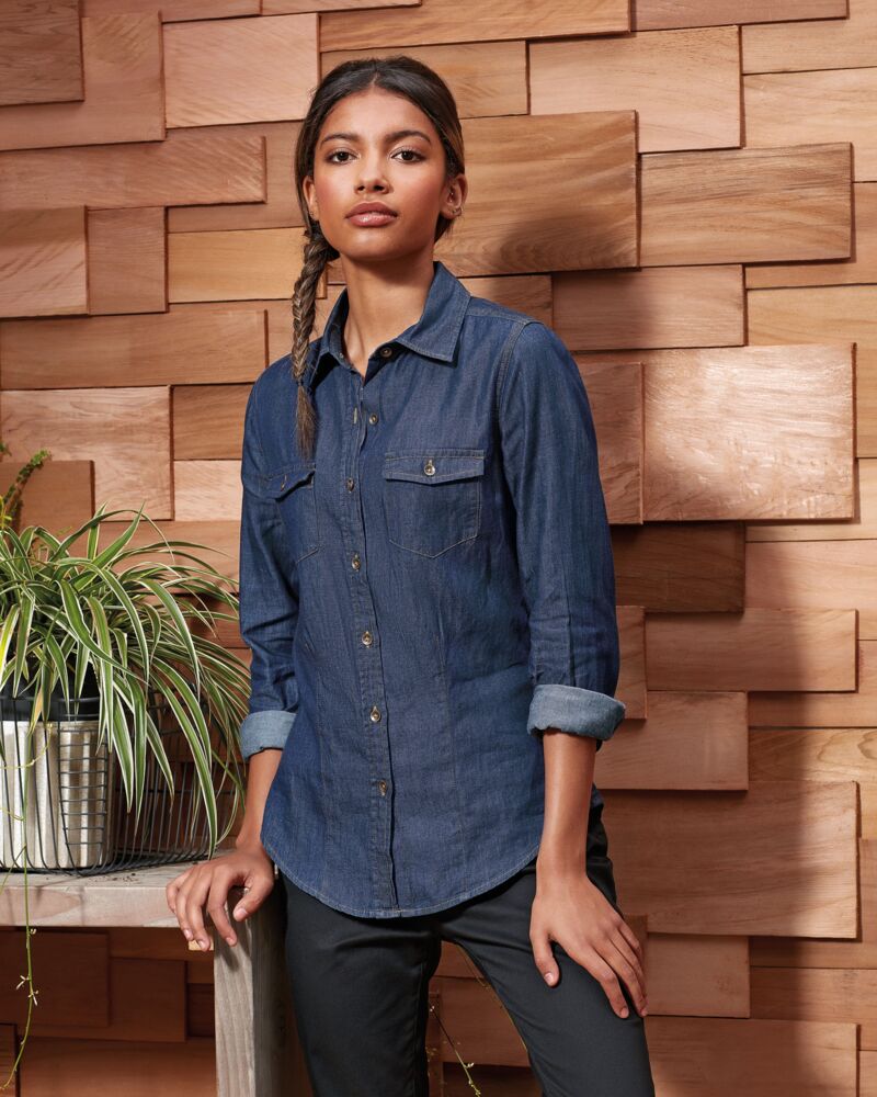 Ladies Jeans Stitch Denim Shirt Thumbnail