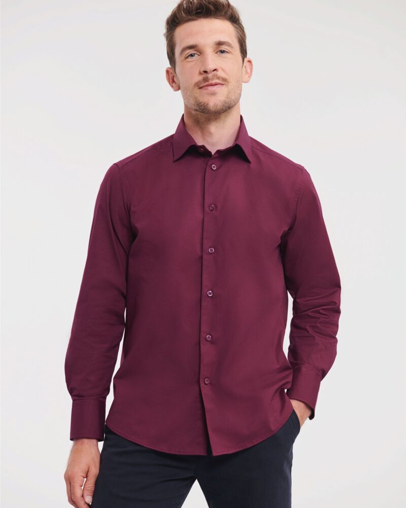 Men's Long Sleeve Easy Care Fitted Shirt Thumbnail