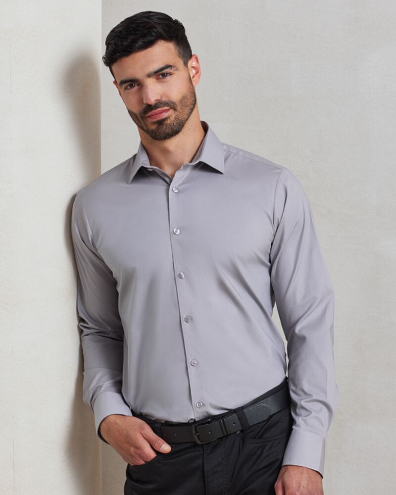 Long Sleeve Stretch Fit Poplin Shirt Thumbnail